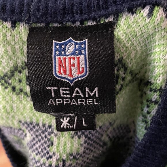 NFL Seattle Seahawks Ugly Sweater Vest Men’s Large Knit Holiday Large Logo - Picture 8 of 10